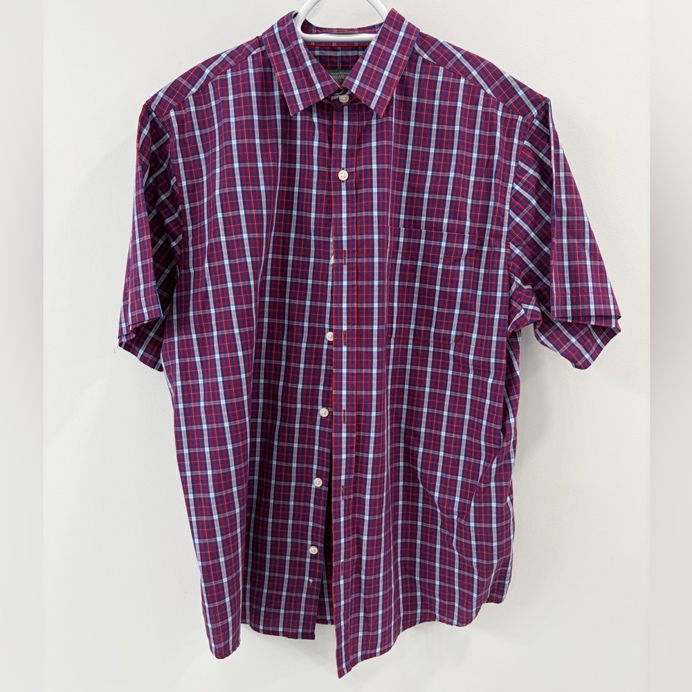 Denver Hayes T-shirt Plaid Button Down - Classic Fit Large